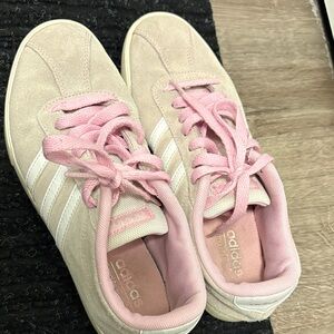 Adidas Women's Soft Pink and Cream Sneakers